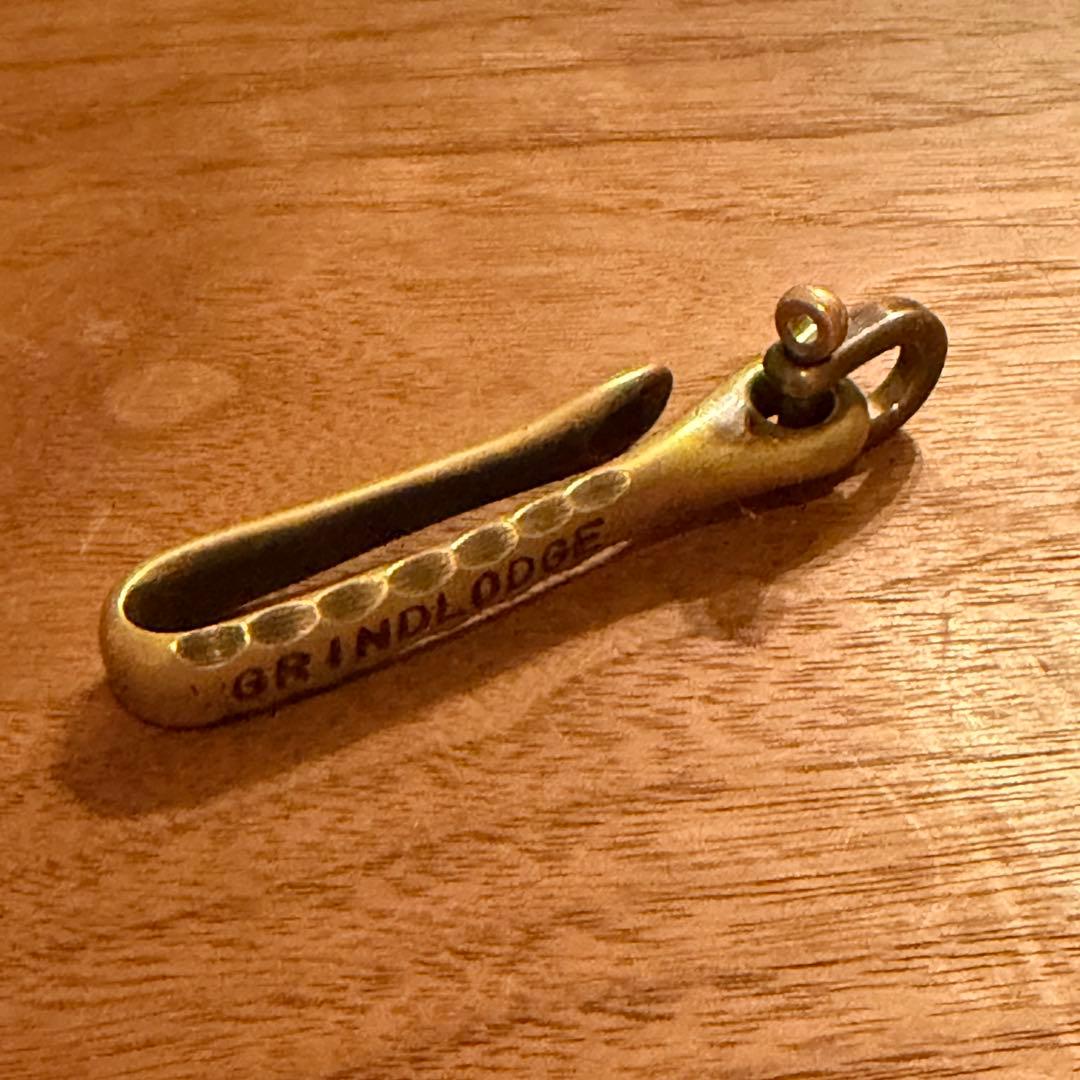 希少 GRINDLODGE グラインドロッヂ 真鍮 キーフック キーホルダー