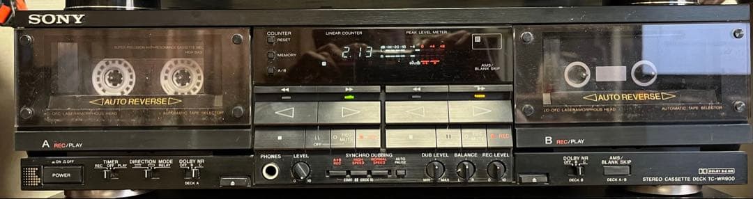 SONY デュアルカセットデッキ オートリバース　TCーWR900