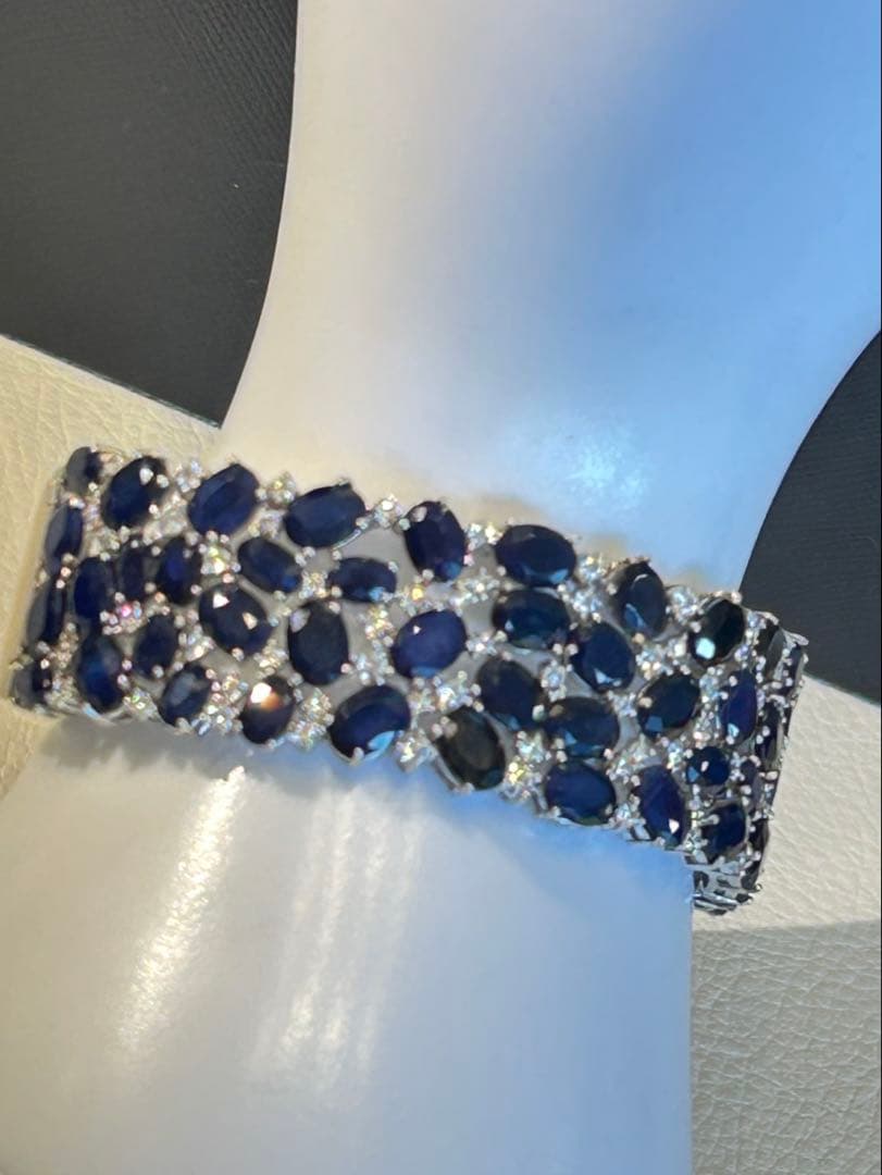 タ*ん様 天然石サファイアゴージャスバングル￼ +セットアップリング
