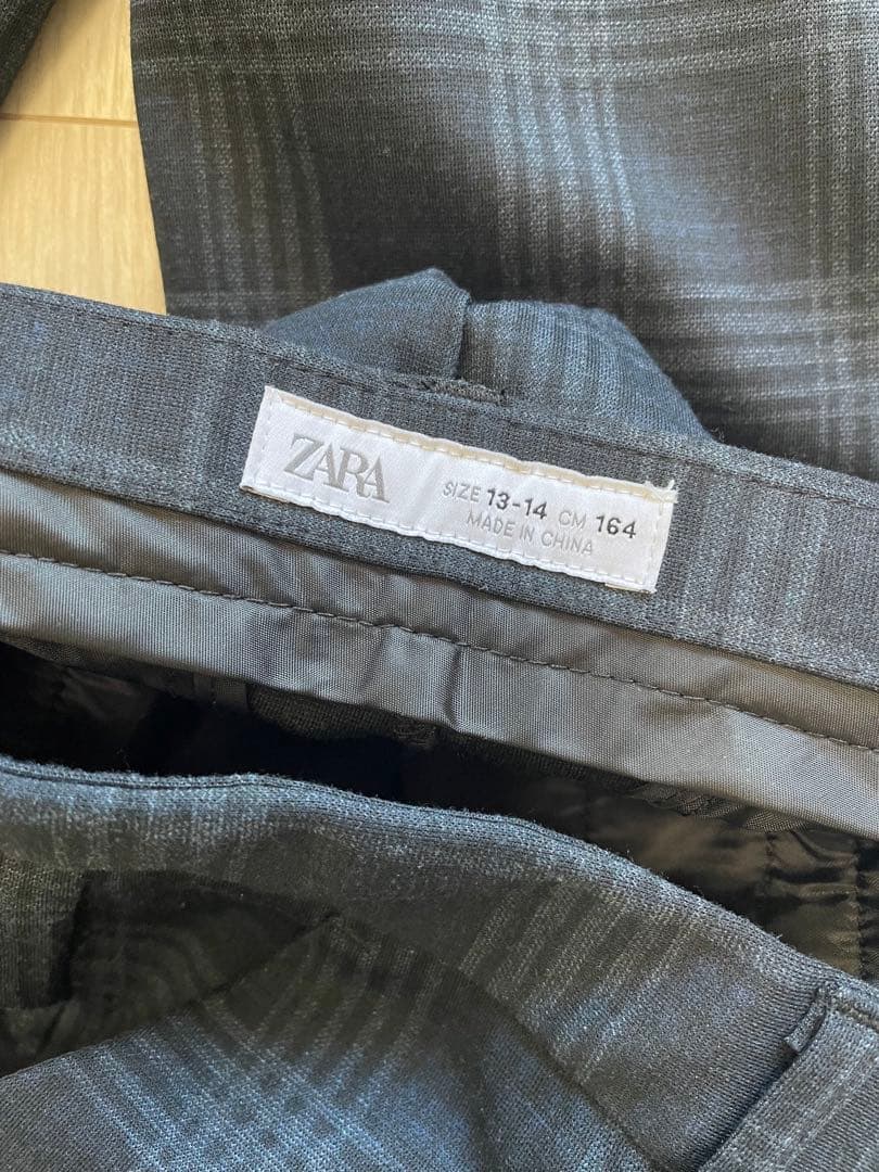 ZARA チェック柄 ダブルブレストスーツ 160