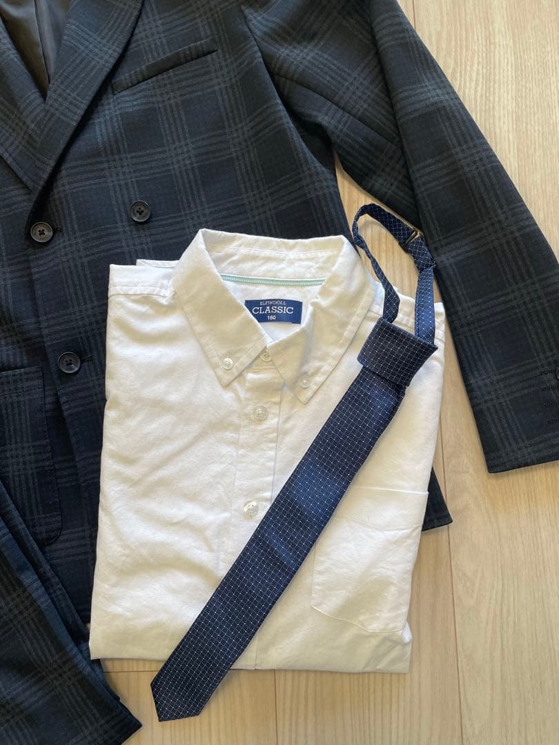 ZARA チェック柄 ダブルブレストスーツ 160