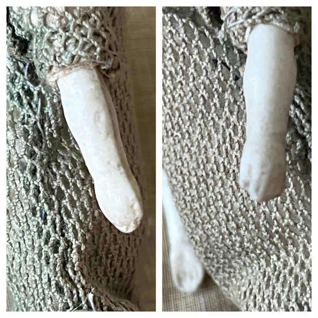 アンティークビスクドール陶器小さなドールミニョネット レトロ人形ハンドメイド