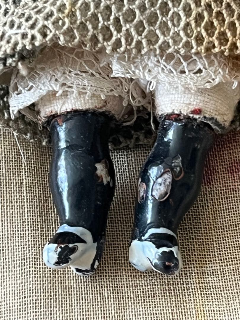 アンティークビスクドール陶器小さなドールミニョネット レトロ人形ハンドメイド