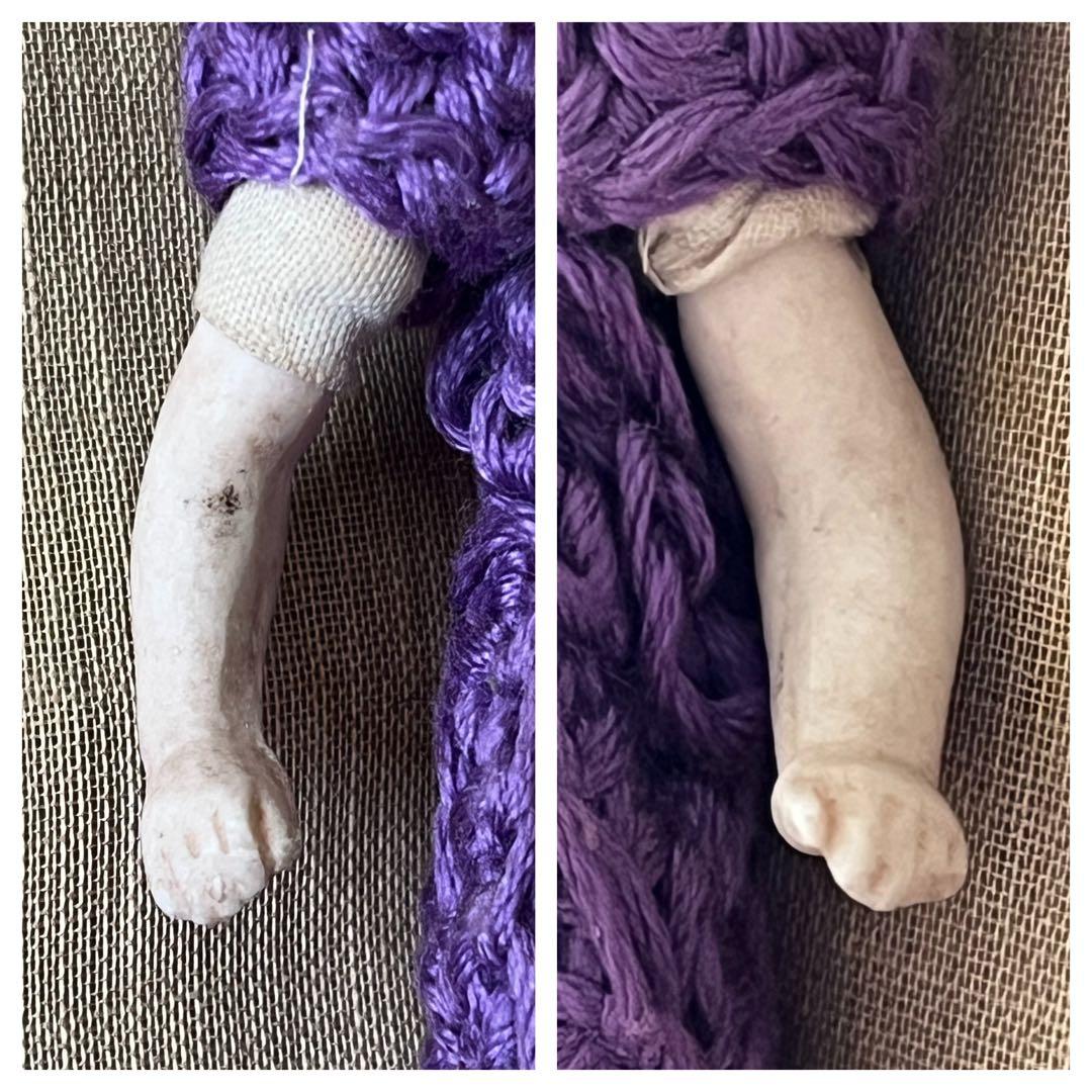 アンティークビスクドール陶器小さなドールミニョネット レトロ人形ハンドメイド