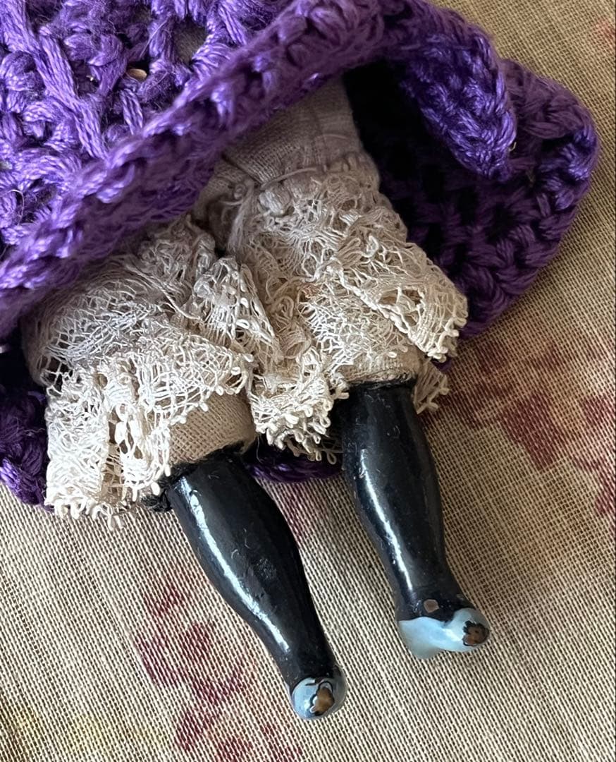 アンティークビスクドール陶器小さなドールミニョネット レトロ人形ハンドメイド