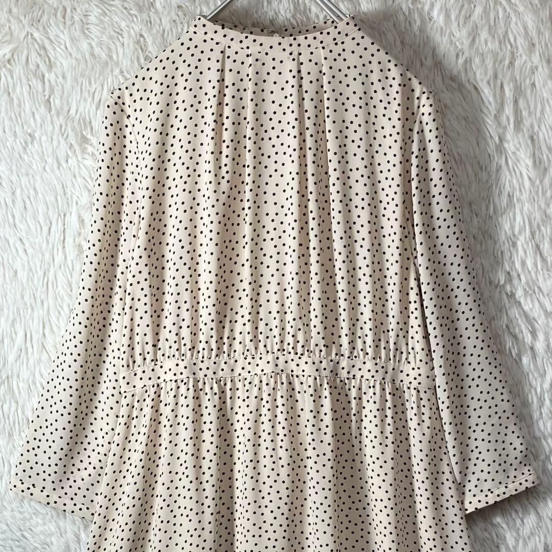 美品 マッキントッシュフィロソフィー Aラインワンピース ドット柄 ベージュ M