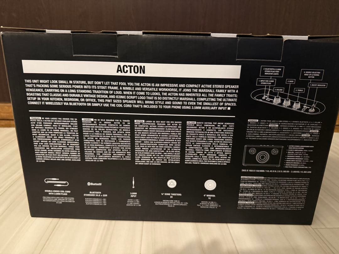 箱付きほぼ新品　Marshall ワイヤレススピーカー　ACTON