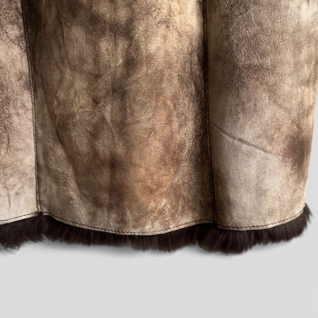 LUITEHMIS ラビットファー付コート40 防寒向き 上品カジュアル