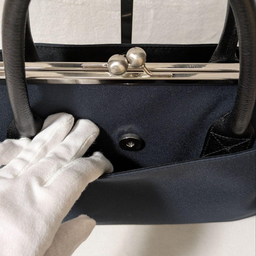 状態良き♪ アヤノコウジ がま口ビジネスバッグ ブラック