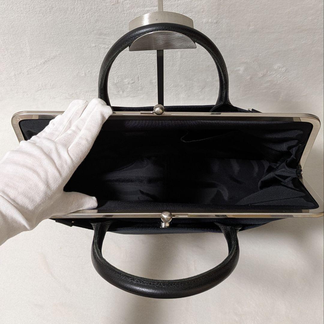 状態良き♪ アヤノコウジ がま口ビジネスバッグ ブラック