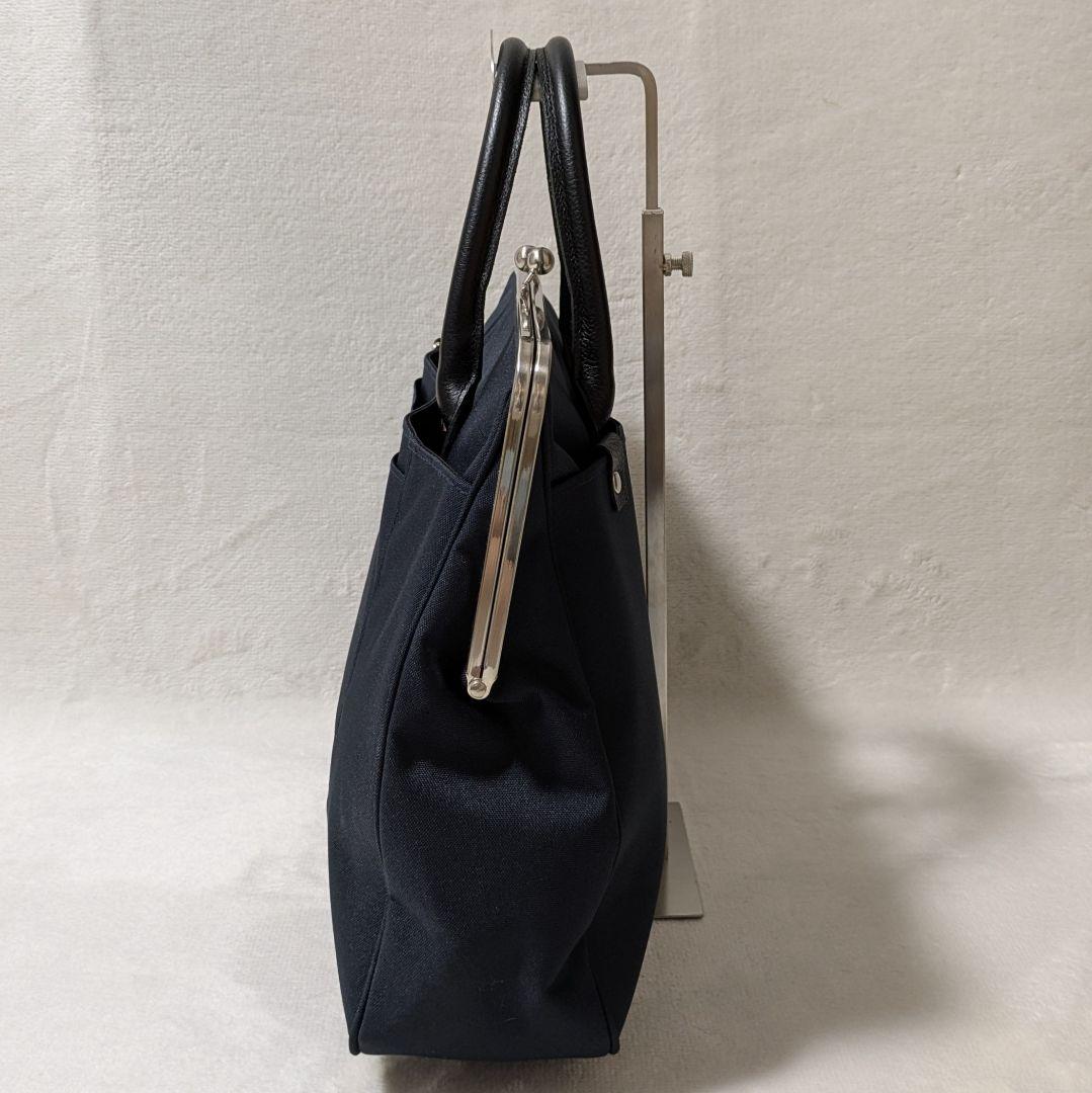 状態良き♪ アヤノコウジ がま口ビジネスバッグ ブラック