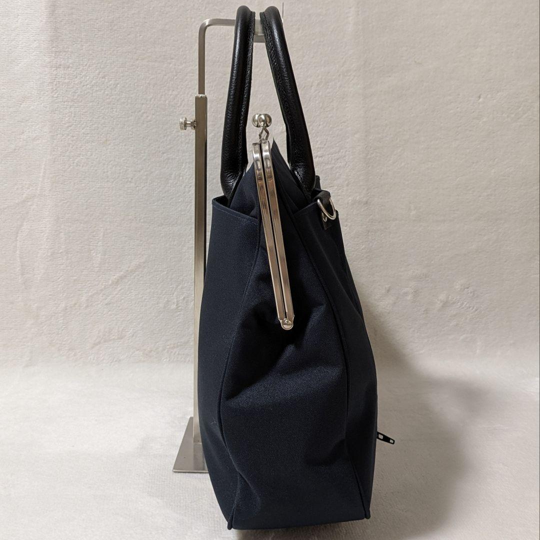 状態良き♪ アヤノコウジ がま口ビジネスバッグ ブラック