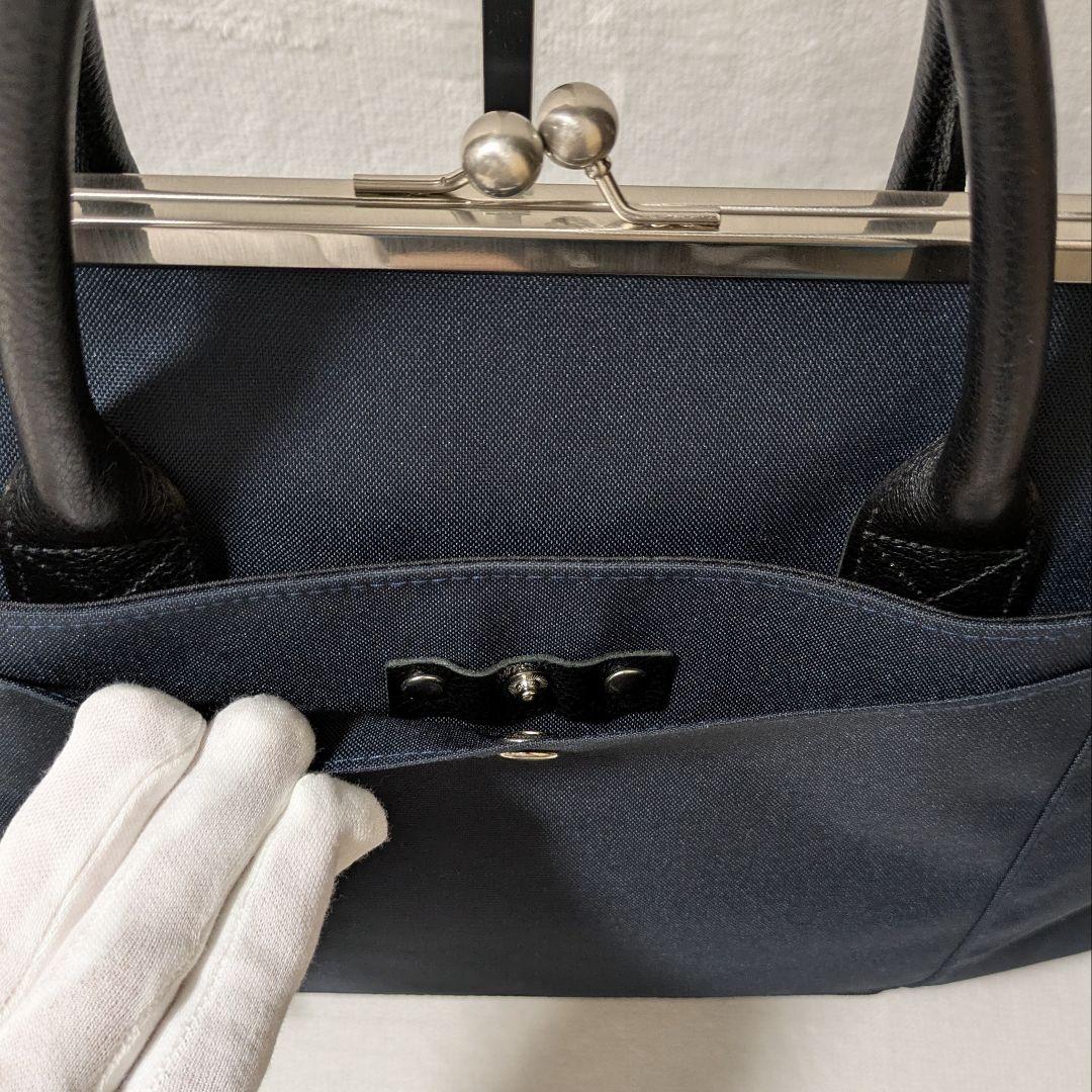 状態良き♪ アヤノコウジ がま口ビジネスバッグ ブラック