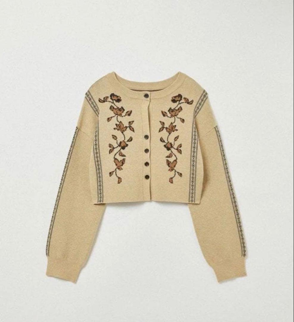 トップス Eaphi scarf motif knit cardigan