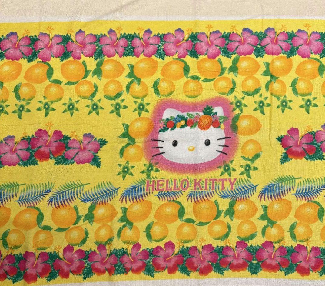 ✭+.゜激レア♡平成レトロ ハローキティ ハイビスカス レモン バスタオル