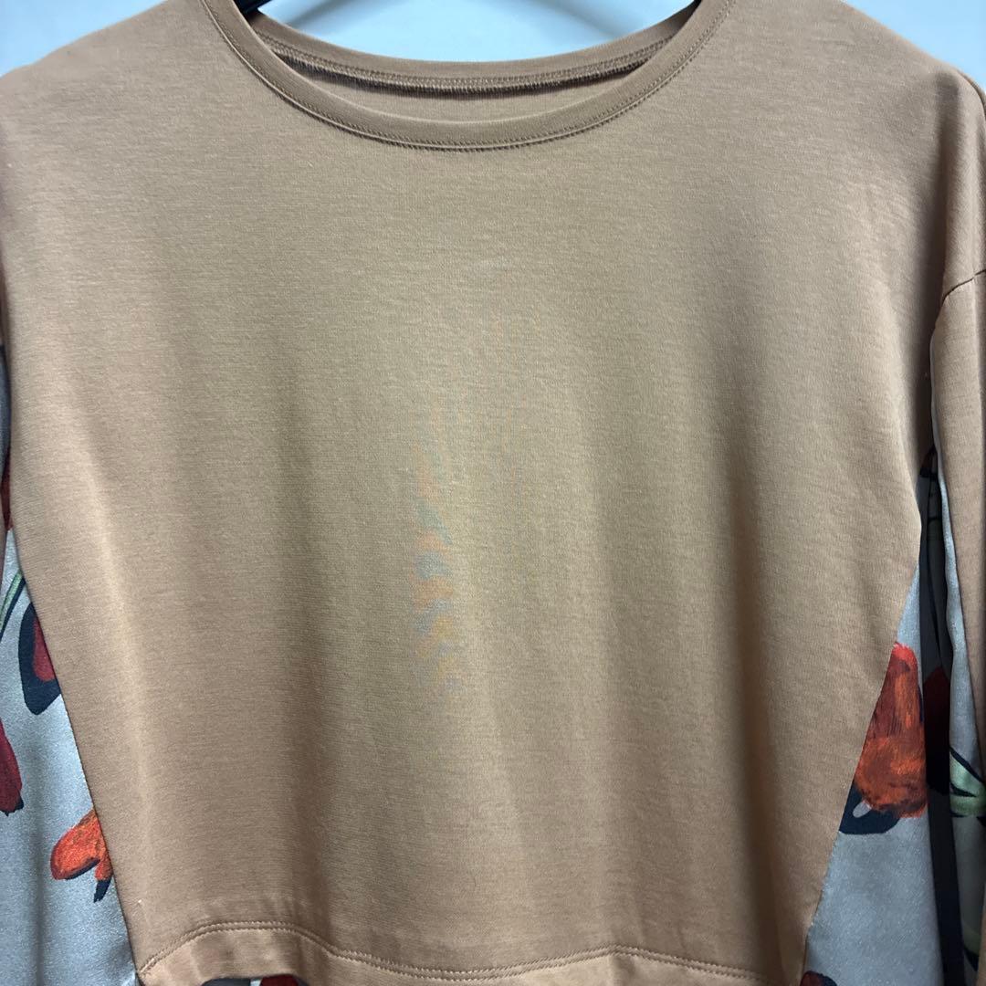 ［美品］ヒロコビス　茶色系　花柄長袖チュニック　値引きしました❗️