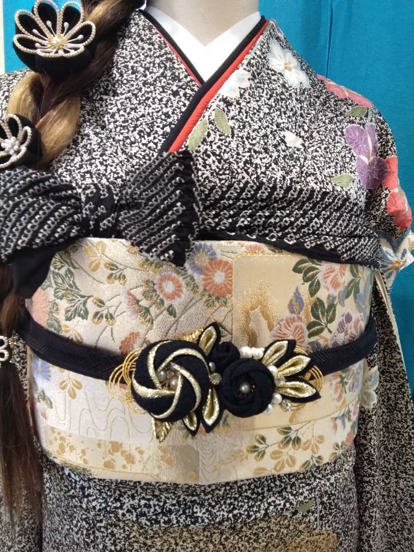 【新春福袋】鈴乃屋振袖フルセット、重ね衿帯揚げ帯締め、西陣袋帯、襦袢、ガード加工