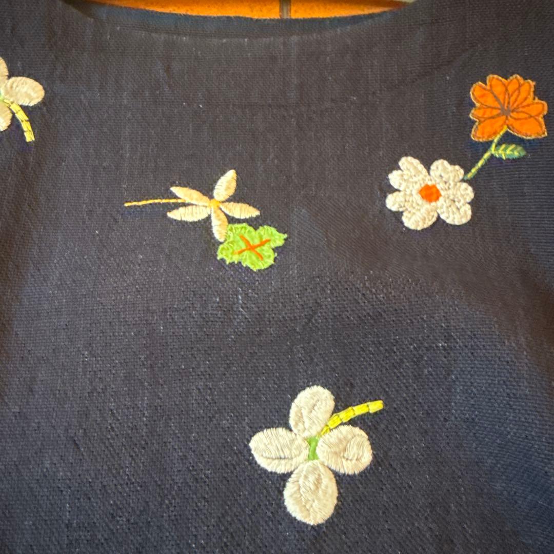 ♡ 45rpmお花刺繍 ワンピース インディゴ ♡