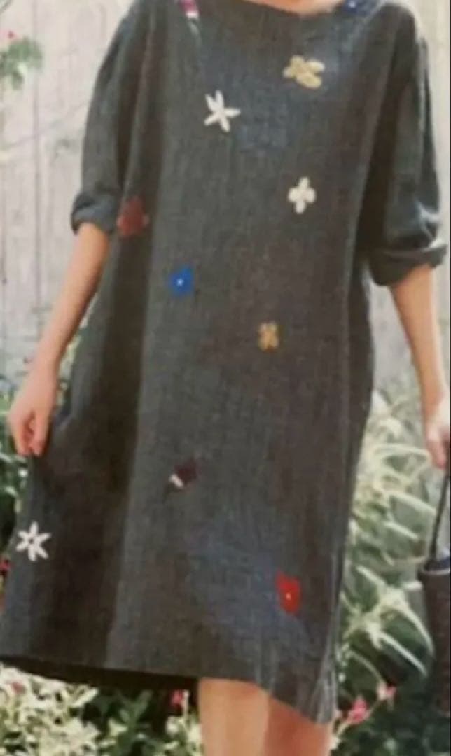 ♡ 45rpmお花刺繍 ワンピース インディゴ ♡