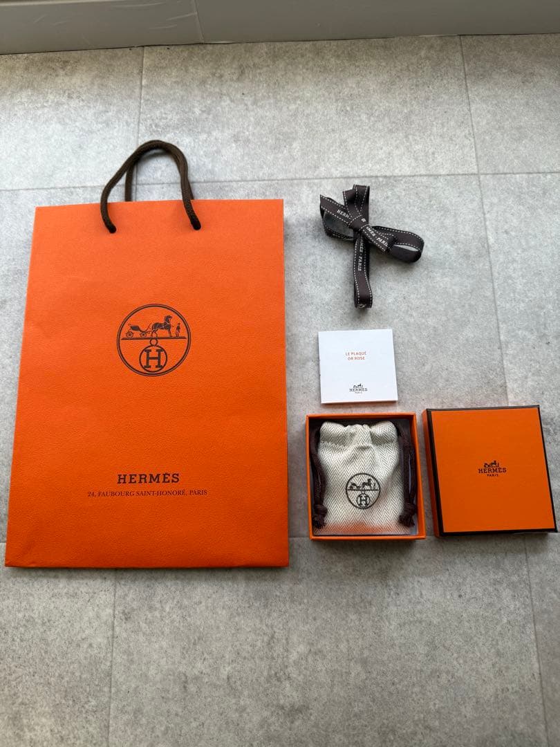 （4/23迄❣️）新品未使用 エルメス ミニポップH ピアス マロングラッセ