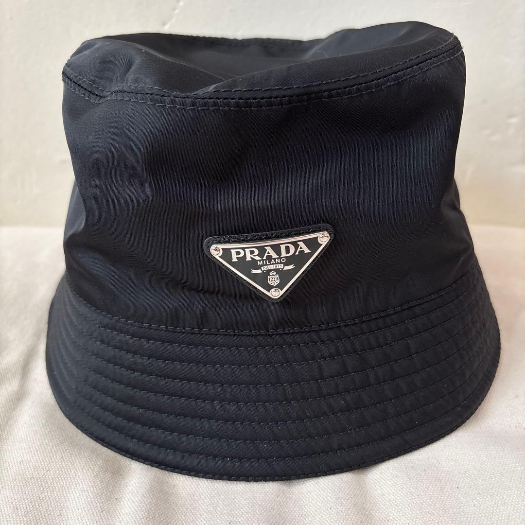 PRADA プラダ　バケットハット ブラック Mサイズ