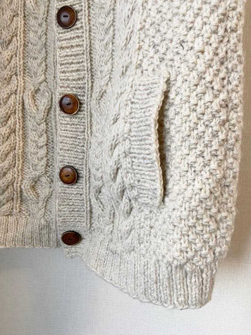 美品　手編みヒマラヤン クライマーズハンドニット ケーブル編み ニットベスト　M