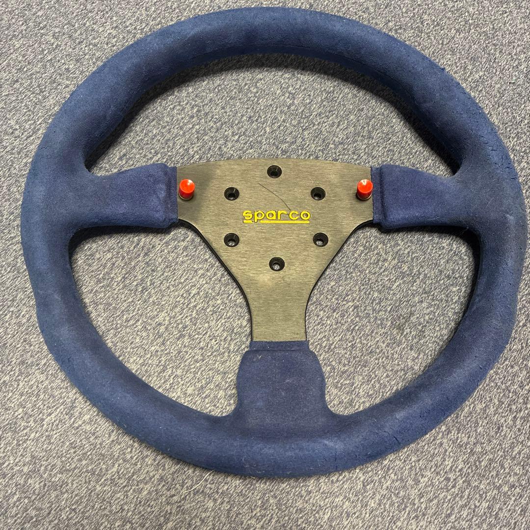Sparco スエード ステアリング ネイビー