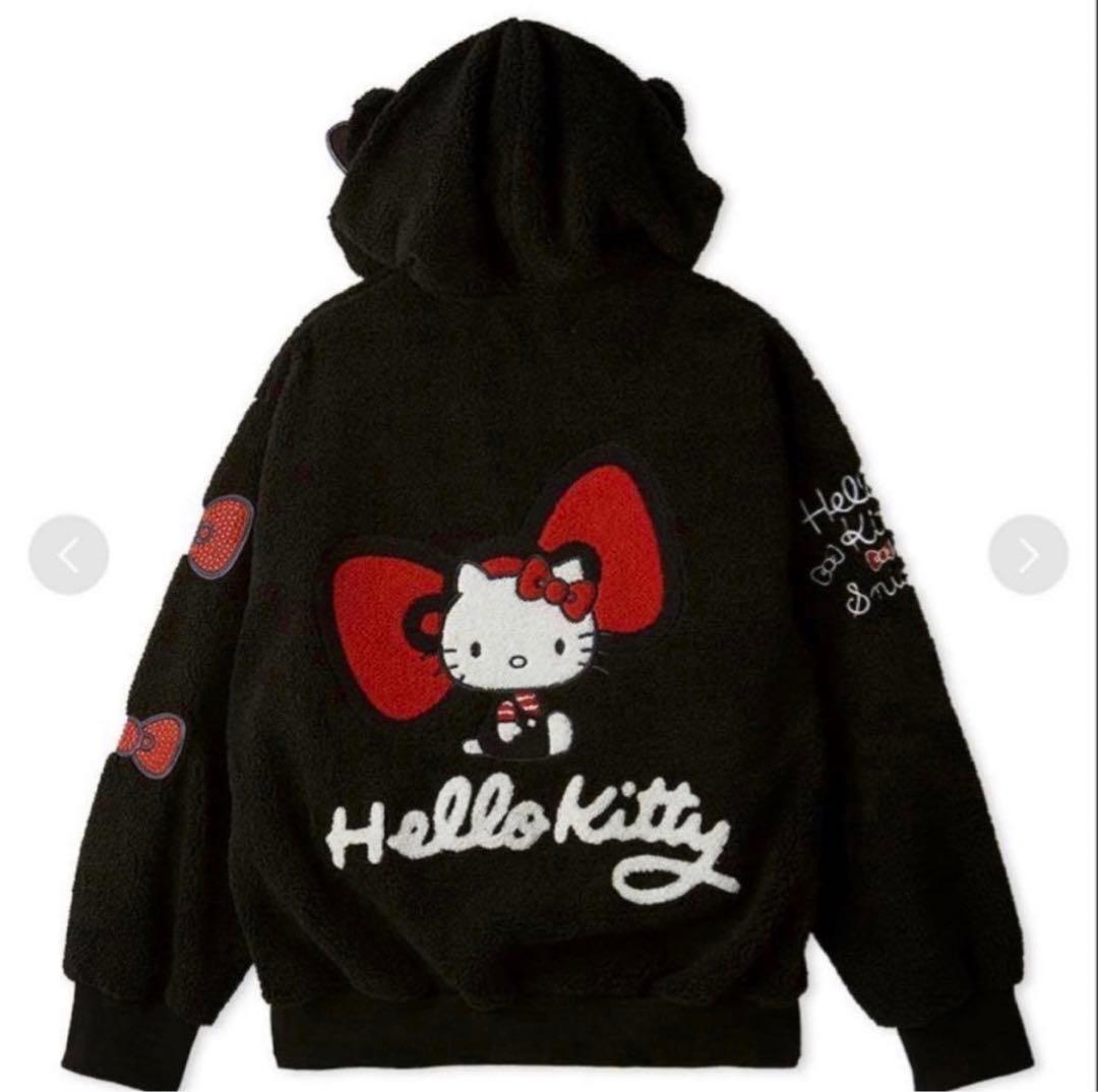 【新品・未使用】SNIDEL × ハローキティ コラボ ボアパーカー　ブラック