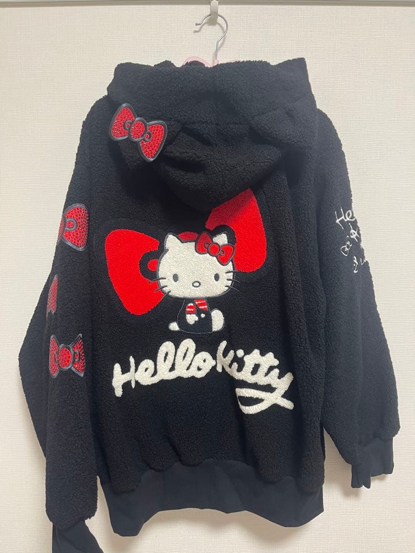 【新品・未使用】SNIDEL × ハローキティ コラボ ボアパーカー　ブラック