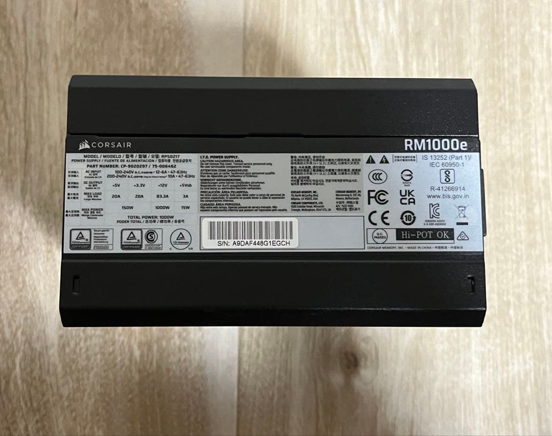 CORSAIR RM1000e PC電源ユニット