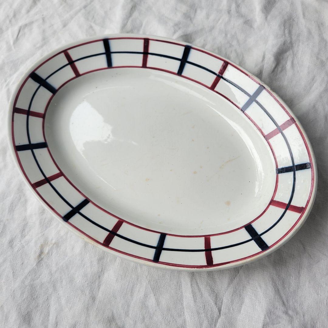 フランス　アンティーク　オーバル皿　バスク