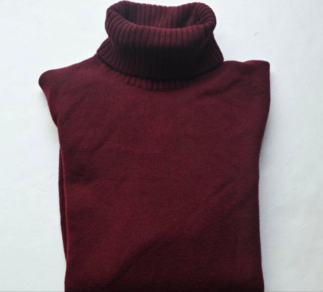 DRUMOR 8ゲージタートルニット　ボルドー　46 超美品