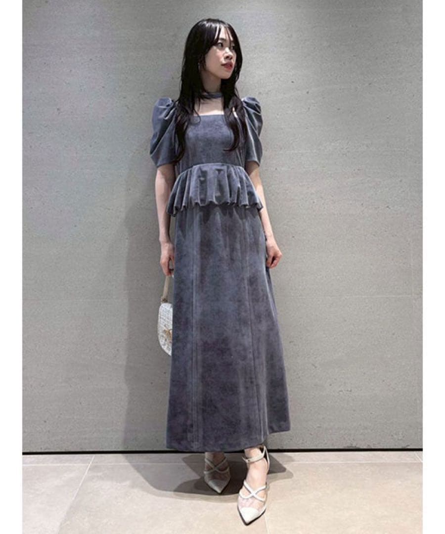 【美品】リリーブラウン ペプラムドレス パーティードレス ワンピース