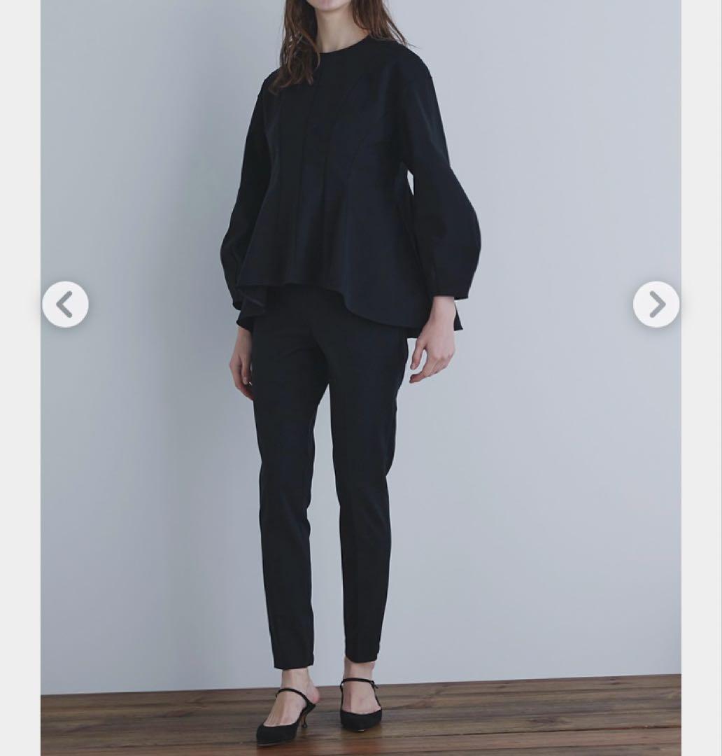 美品　LE PHIL ルフィル ダブルクロステーパードパンツ ネイビー　2