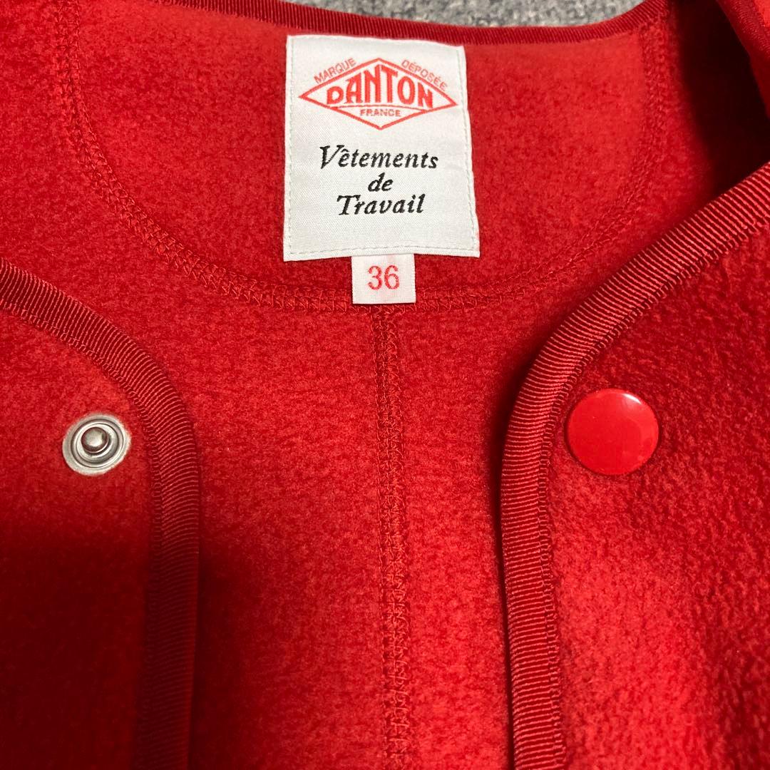 美品　DANTON　ノーカラー　フリース　ジャケット　36