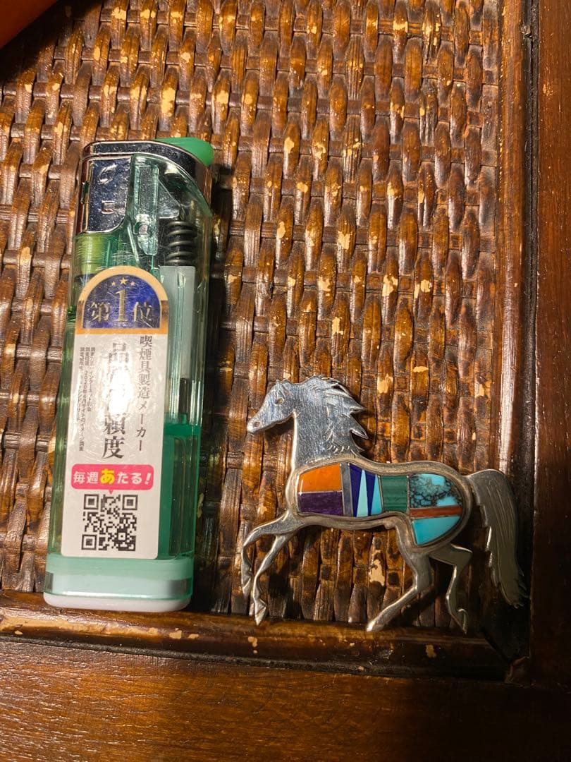 最終値下げ　ヴィンテージ　インディアンジュエリー　ピンバッジピン　作家物　　馬