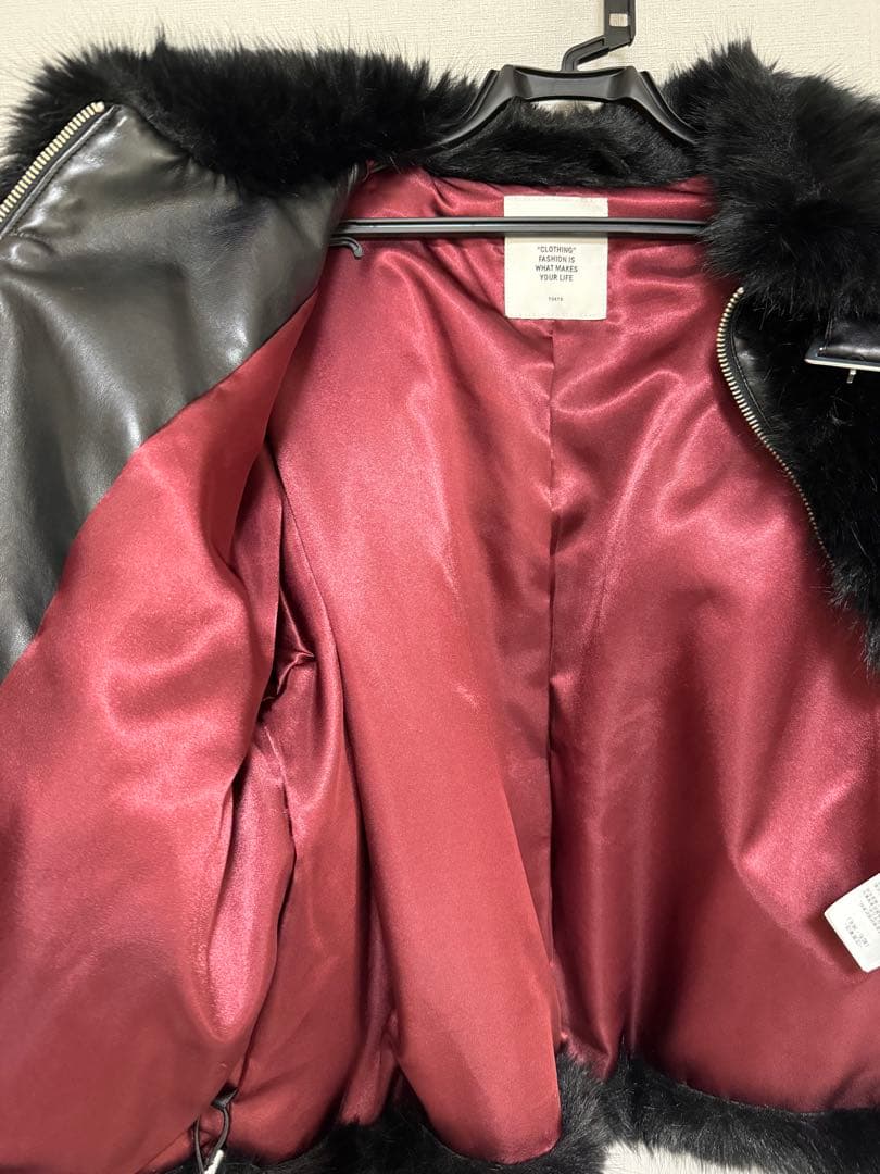 jouetie ベルトミドルファーコート ブラック M