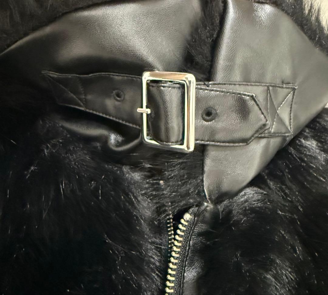 jouetie ベルトミドルファーコート ブラック M