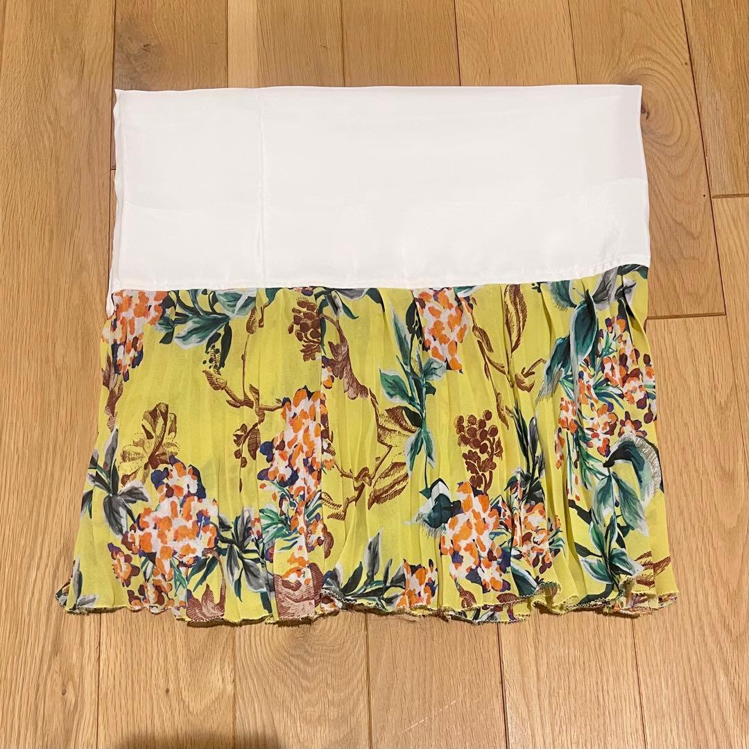 プリーツ裾除け　着物　ボタニカルイエロー、ベージュピンク、ブラック