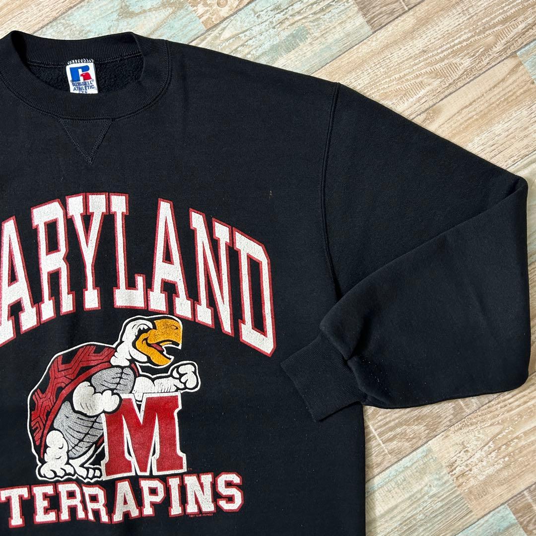 USA製 Russell ラッセル スウェット MARYLAND カレッジ 黒