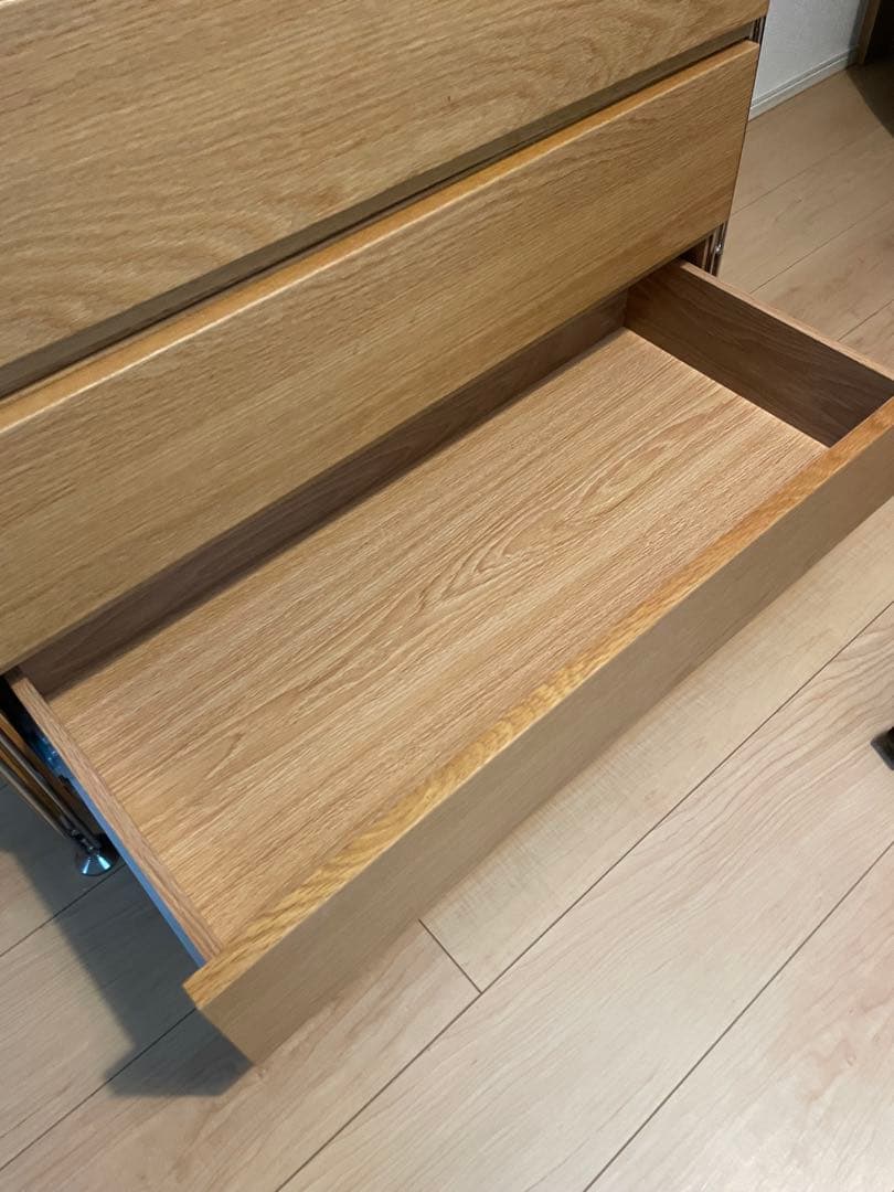 無印良品　ステンレスユニットシェルフ　オーク材棚