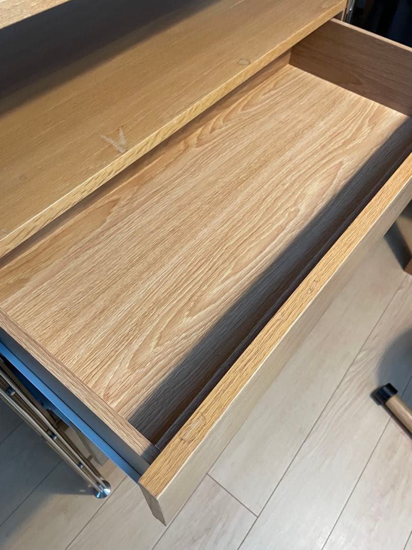 無印良品　ステンレスユニットシェルフ　オーク材棚