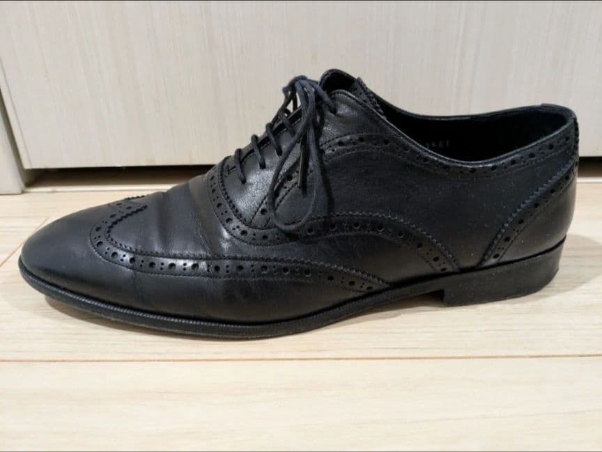 バーバリーブラックレーベル　 ウイングチップ レザー ブラック ビジネスシューズ