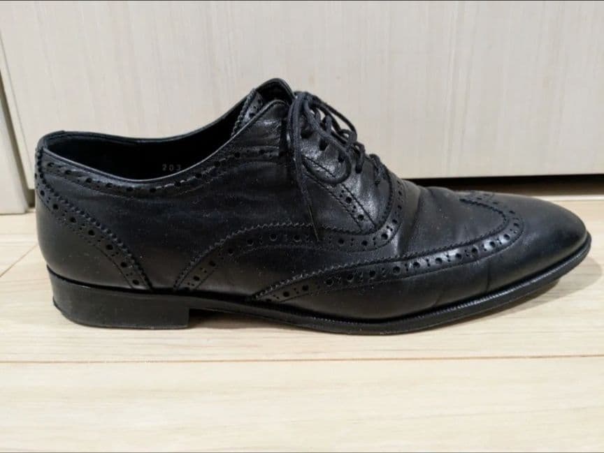 バーバリーブラックレーベル　 ウイングチップ レザー ブラック ビジネスシューズ