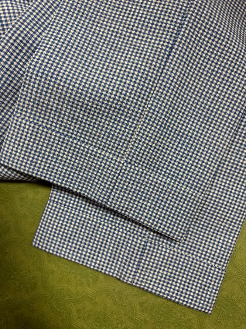 (最終価額) GUCCI 青と白のチェック スラックス