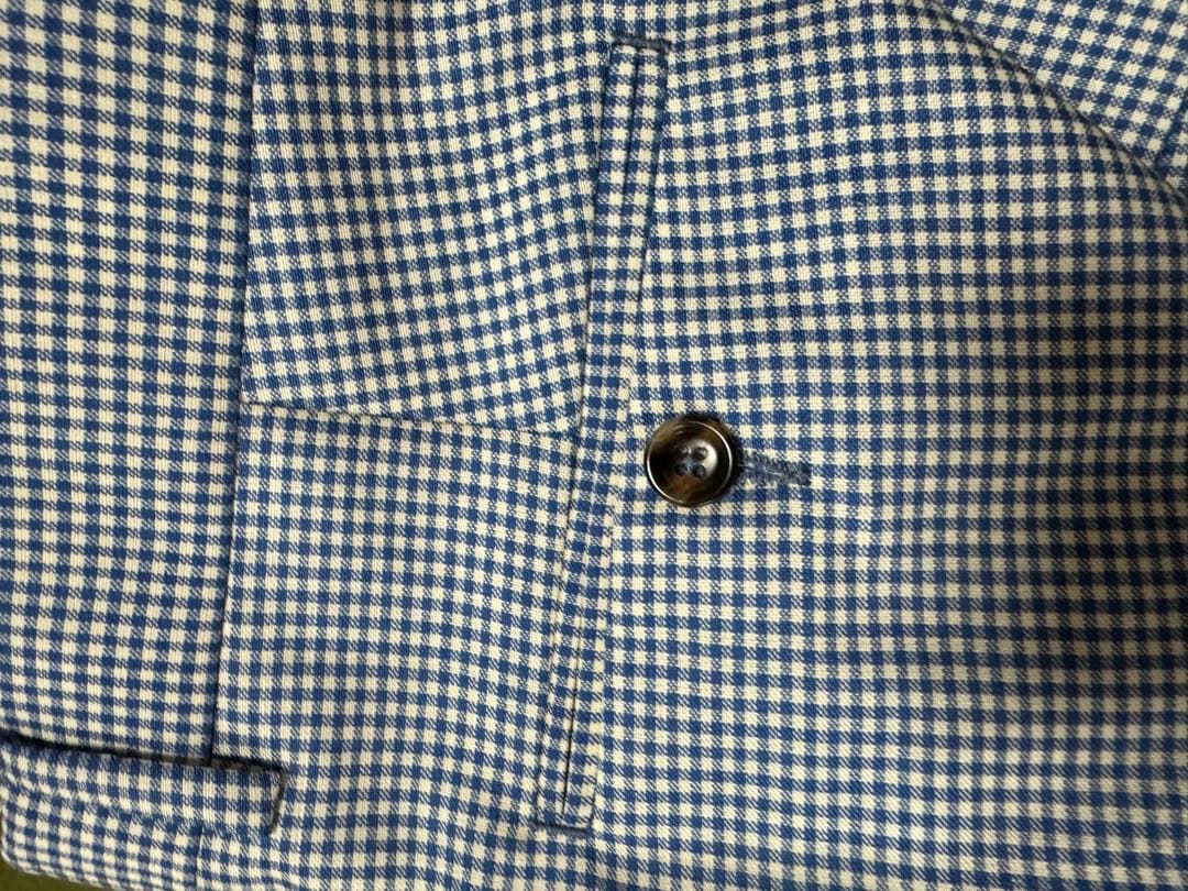 (最終価額) GUCCI 青と白のチェック スラックス