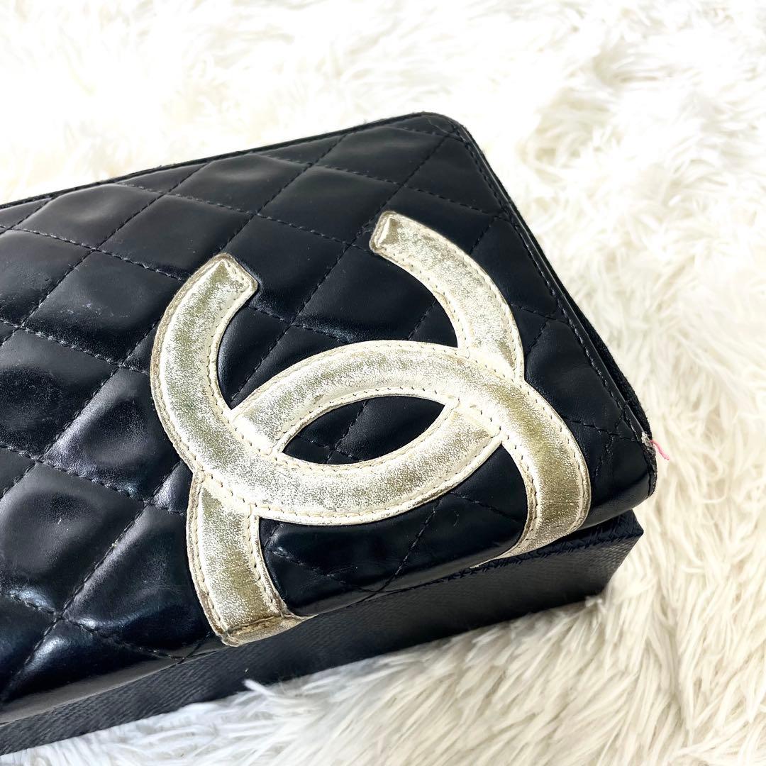 シャネル　CHANEL ラウンドファスナー　長財布　カンボンライン　ココマーク