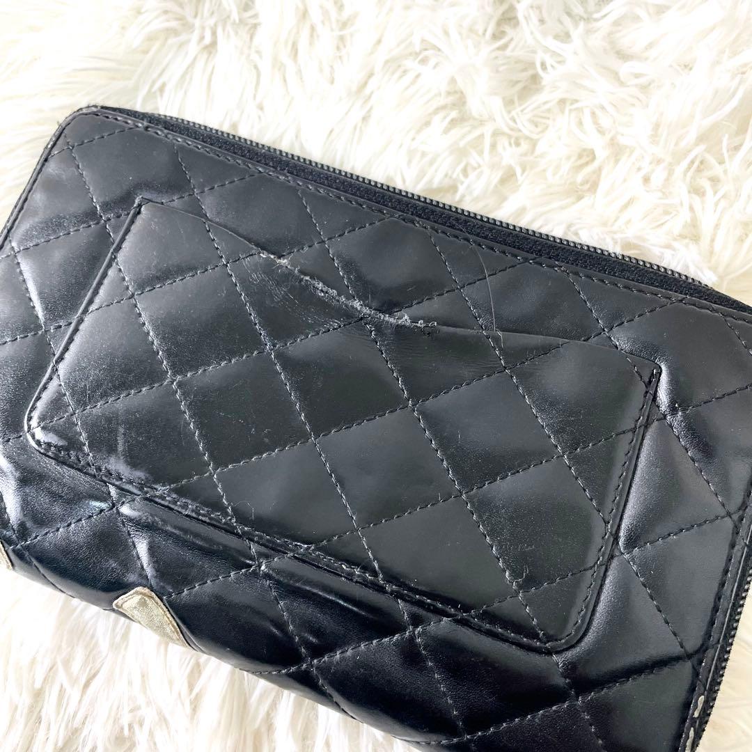 シャネル　CHANEL ラウンドファスナー　長財布　カンボンライン　ココマーク
