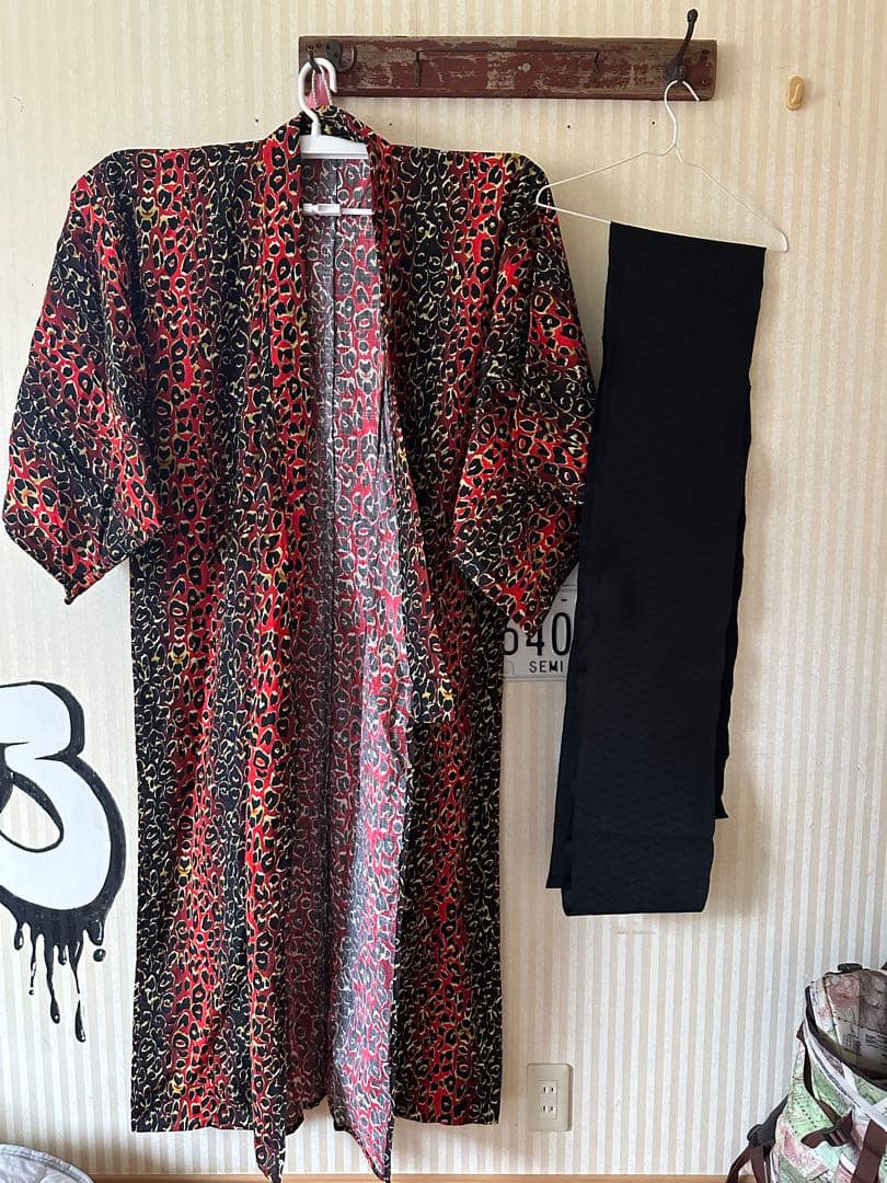 ROBEJAPONICA レオパード柄浴衣・帯　男性用