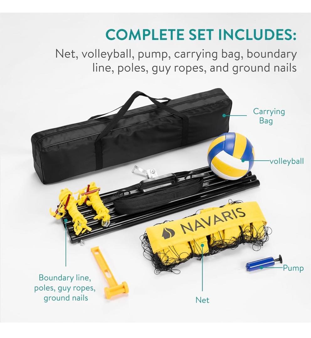 【Navaris】バレーボールセット 屋外 収納ケース付き